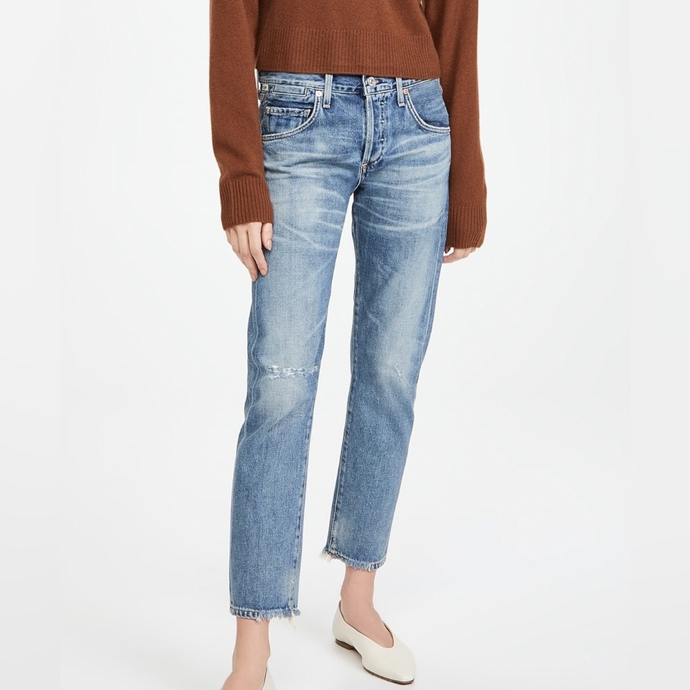 Citizens of Humanity Emerson Slim Boyfriend Jeans Haven Wash Button Fly Size 25